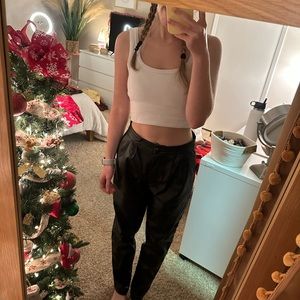 Princess Polly size 6 black leather pants